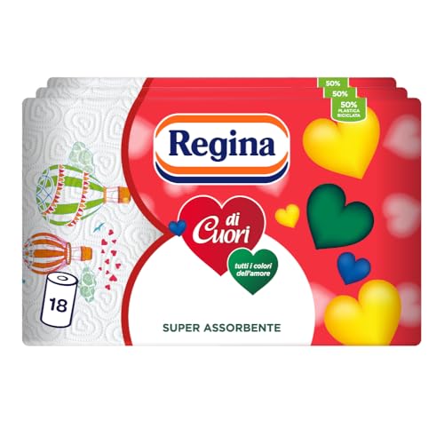 Regina di Cuori – 18 Rotoli di Carta Cucina a 2 Veli