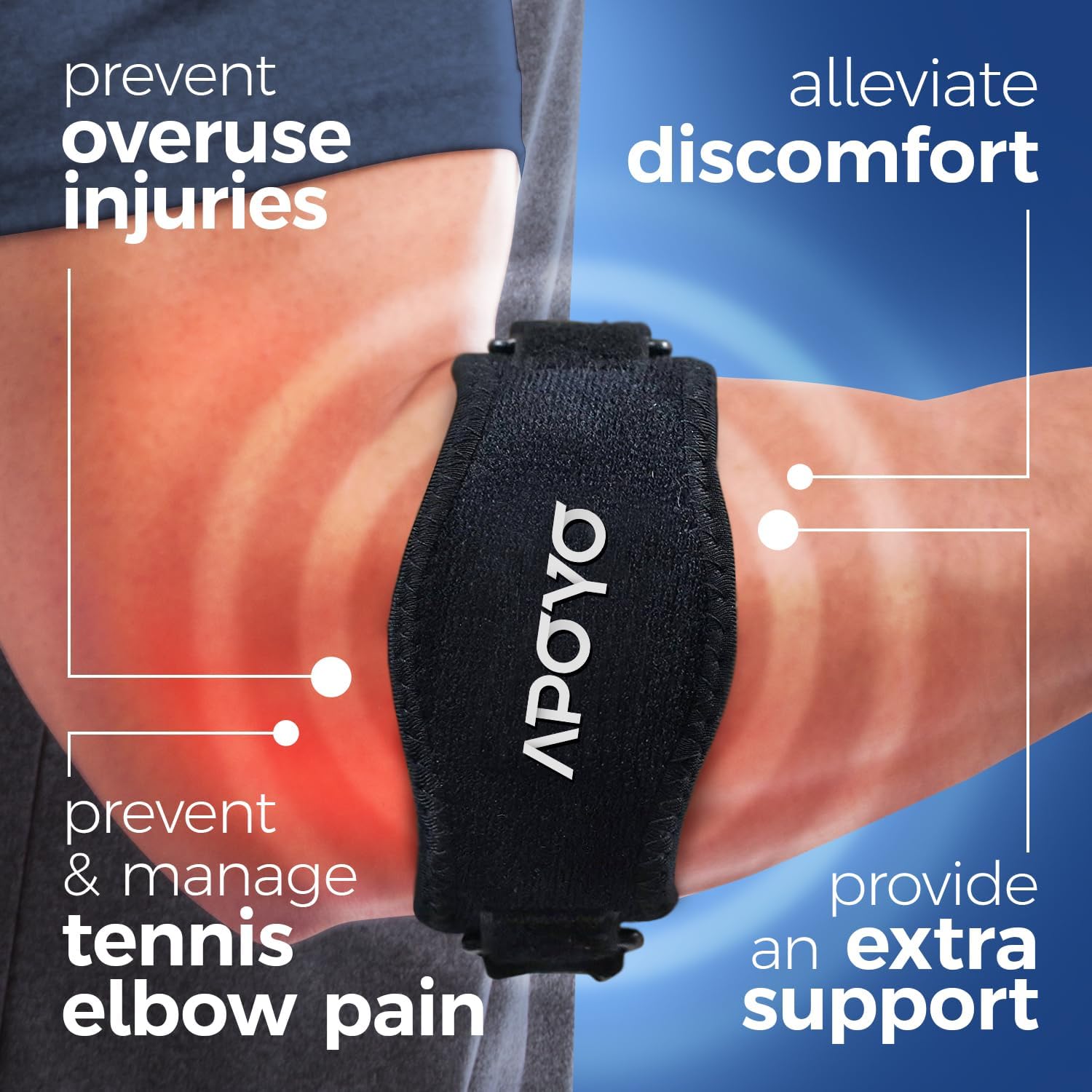 Detalle 2 de APOYO Tennis Elbow Brace: Adjustable Counterforce Arm Band for Tendon Relief