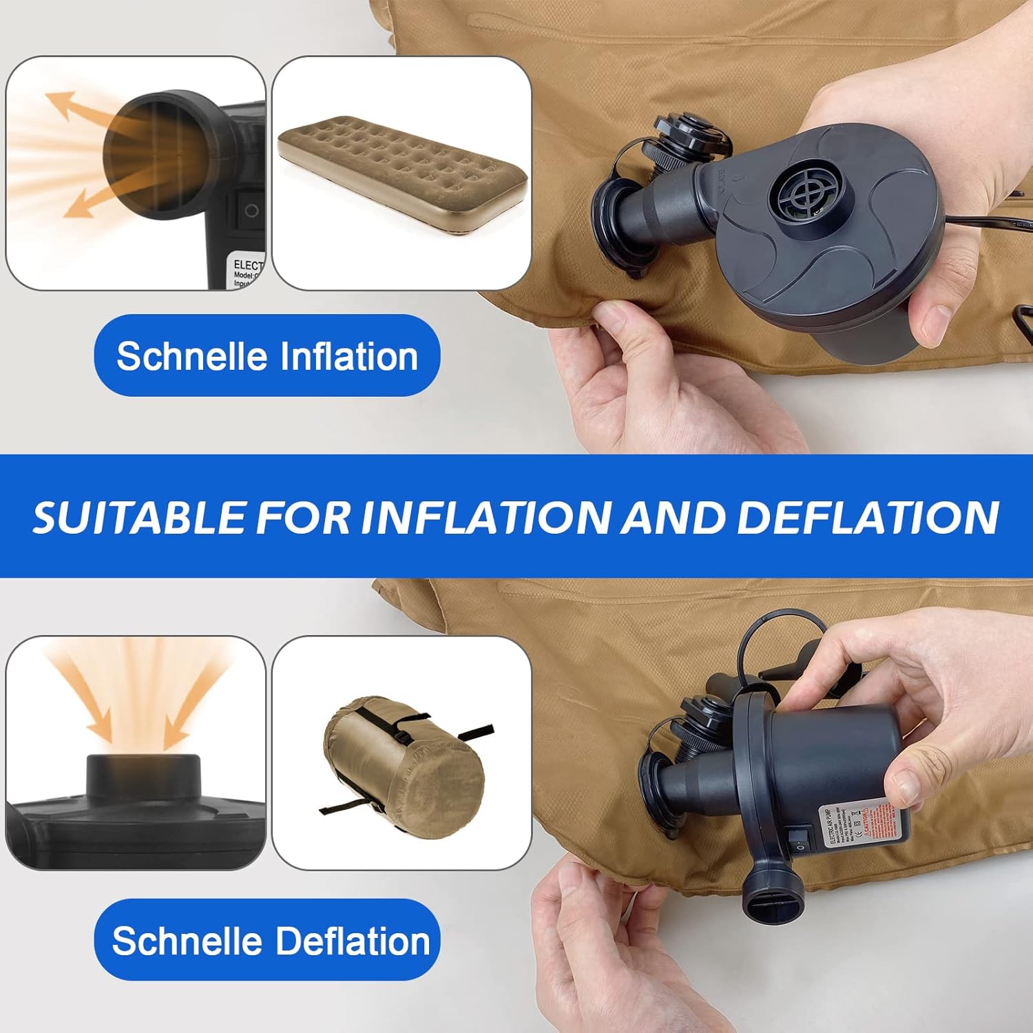 Detalle 2 de Jsdoin Electric Air Pump 50W 220V for Mattresses