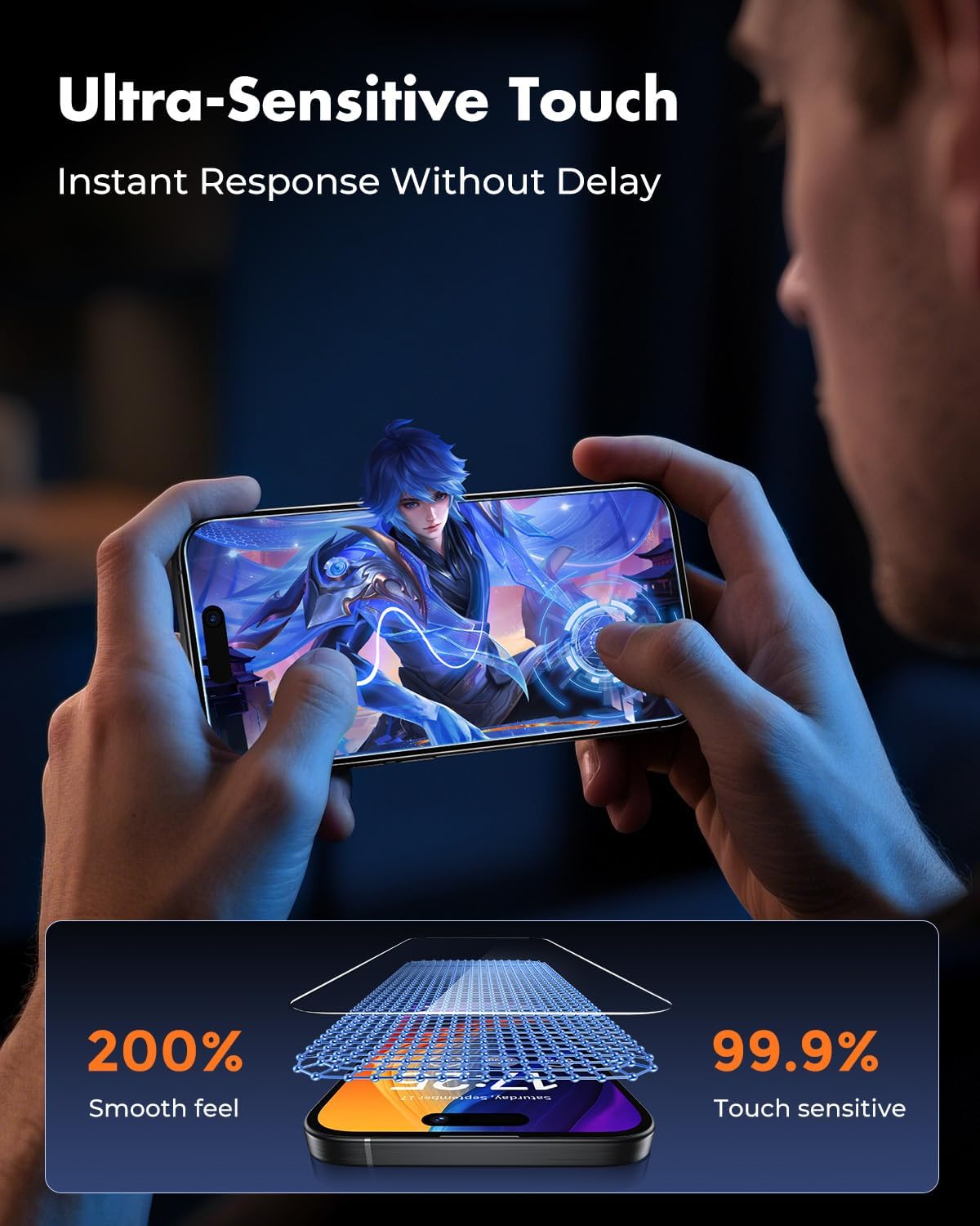 Thumbnail 2 de UNBREAKcable 2-Pack Tempered Glass Screen Protectors for iPhone 15 Pro (9H, HD clarity, easy-install frame)