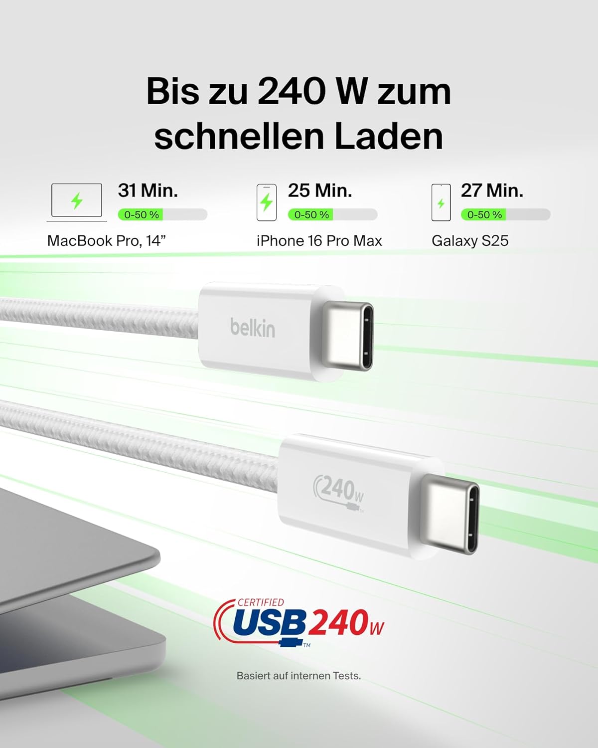 Thumbnail 1 de Belkin BoostCharge USB-C Kabel 1,5 m 240 W