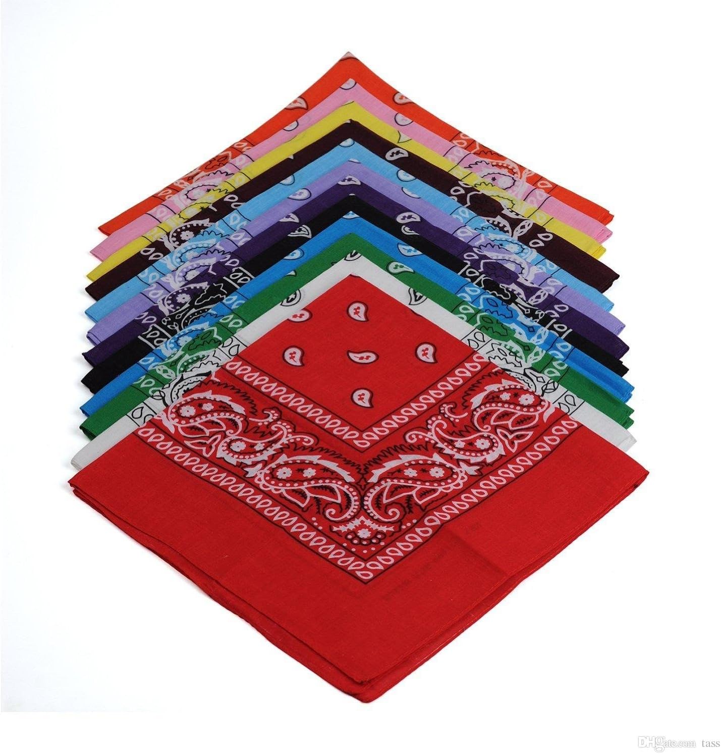 Detalle 2 de Boolavard 100% Cotton Paisley Bandanas – double-sided printed headwear (choose 1, 6 or 12 pack)