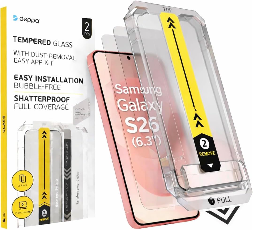 Detalle de Deppa Schutzfolie 2er Set für Samsung Galaxy S26 (6,3 Zoll) – fingerabdruckkompatibel, vollflächiger Schutz
