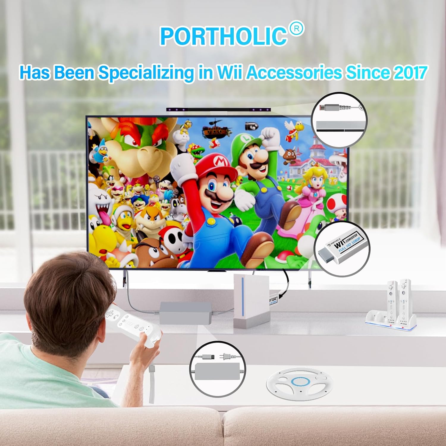 Thumbnail 2 de 4-in-1 Wii Kabel-Set Netzteil AC Wii HDMI