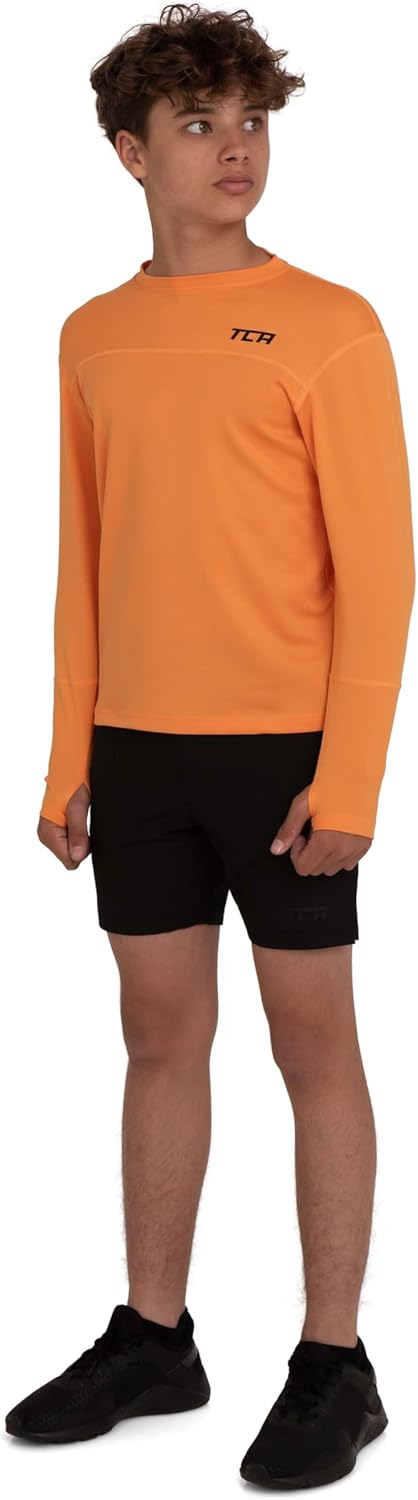 Detalle de TCA Element Maglia da Corsa a Manica Lunga per Bambino – DT Tecnologia D.R.Y. e Zip di copertura