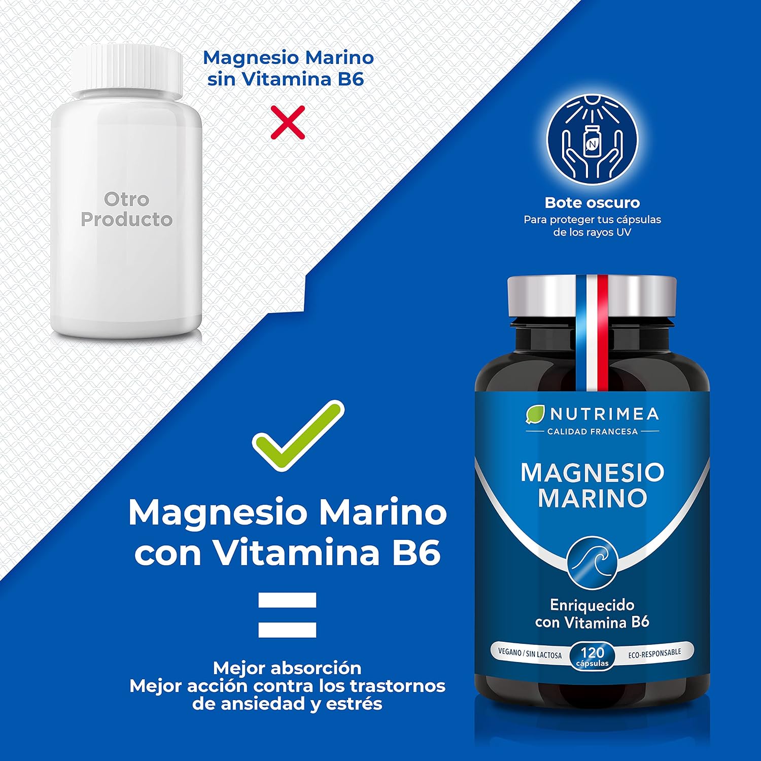 Detalle de Magnesio Marino con Vitamina B6 120 cápsulas