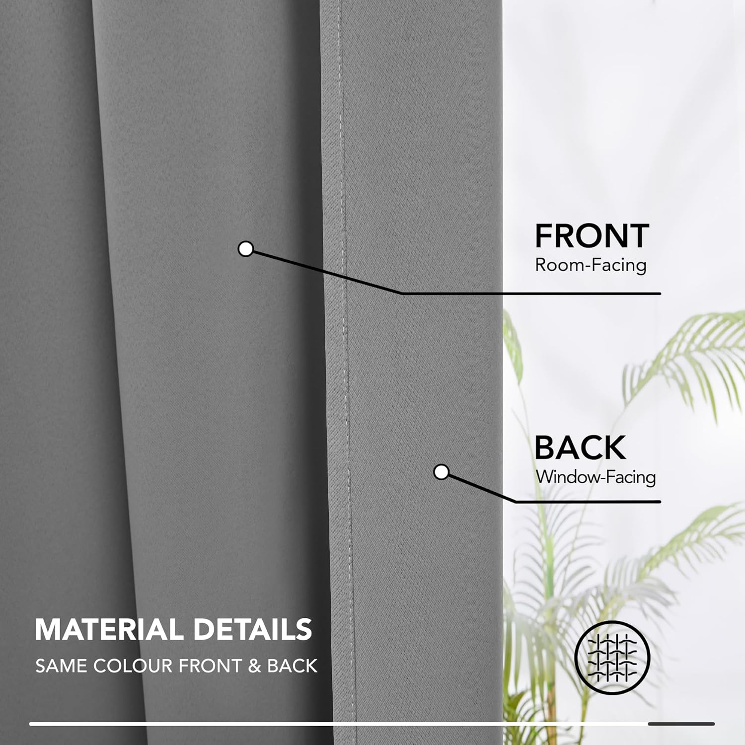 Thumbnail 6 de Deconovo Blackout Curtains: Super Soft Energy Saving Pencil Pleat, 52x54 Inch in Light Grey (2 Panels)