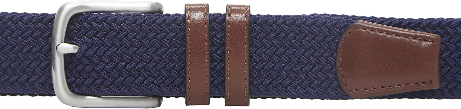 Detalle de Amazon Essentials Men's Stretch Woven Braid Belt for Jeans