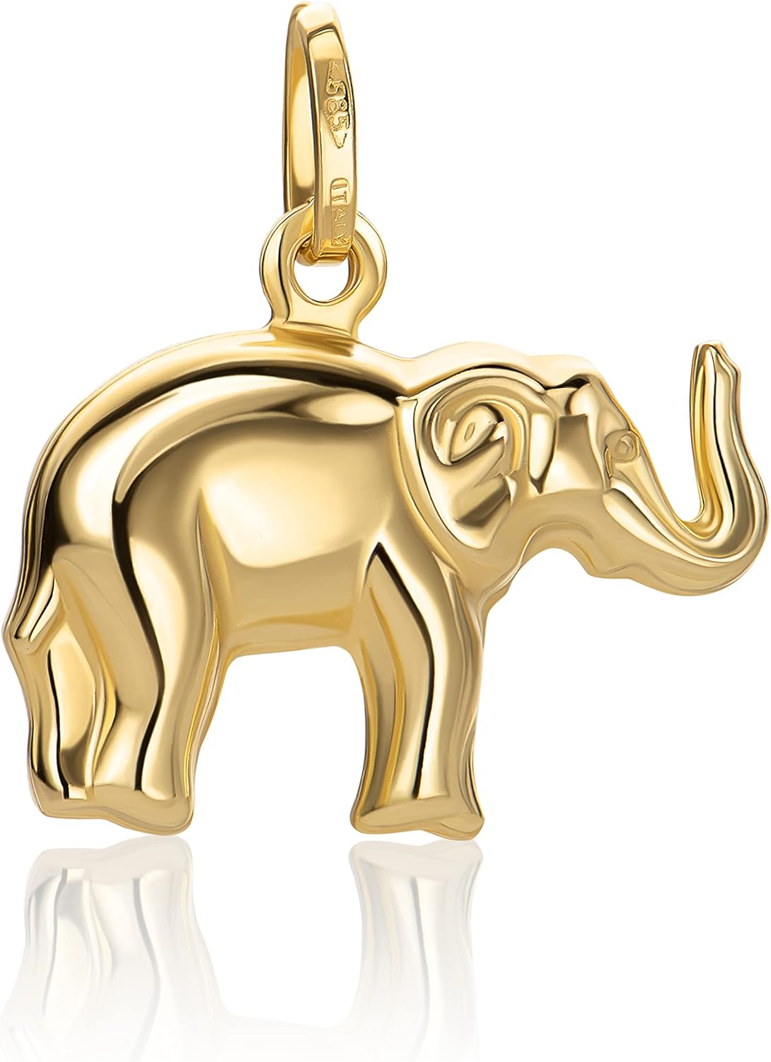 Detalle de PRINS JEWELS Ciondolo elefante in oro giallo 585 14K – 21 x 13 mm, circa 1,90 g
