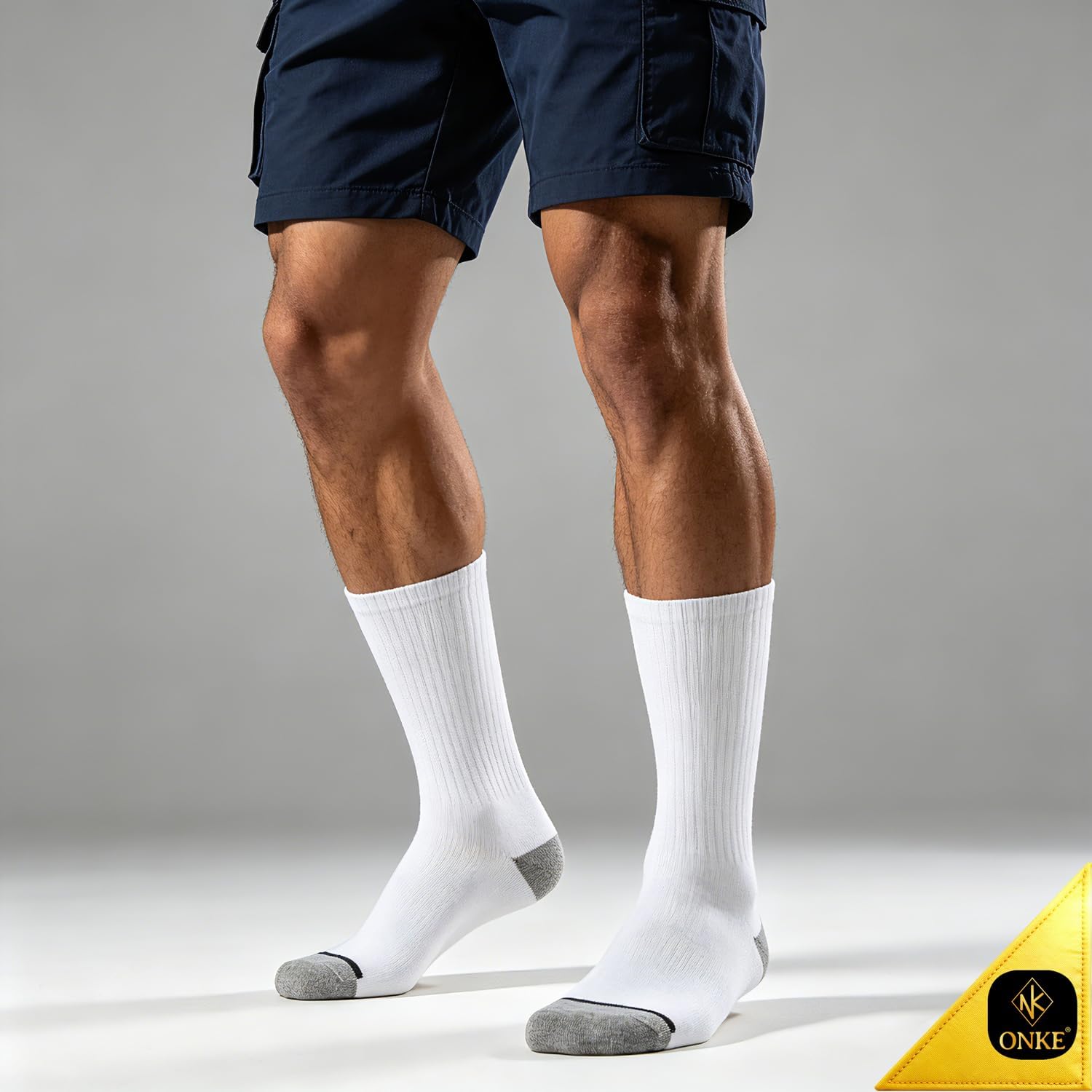 Detalle 2 de ONKE Max Full Cushion Crew Socks for Steel Toe Work Boots (Moisture Wicking, Odor Control)