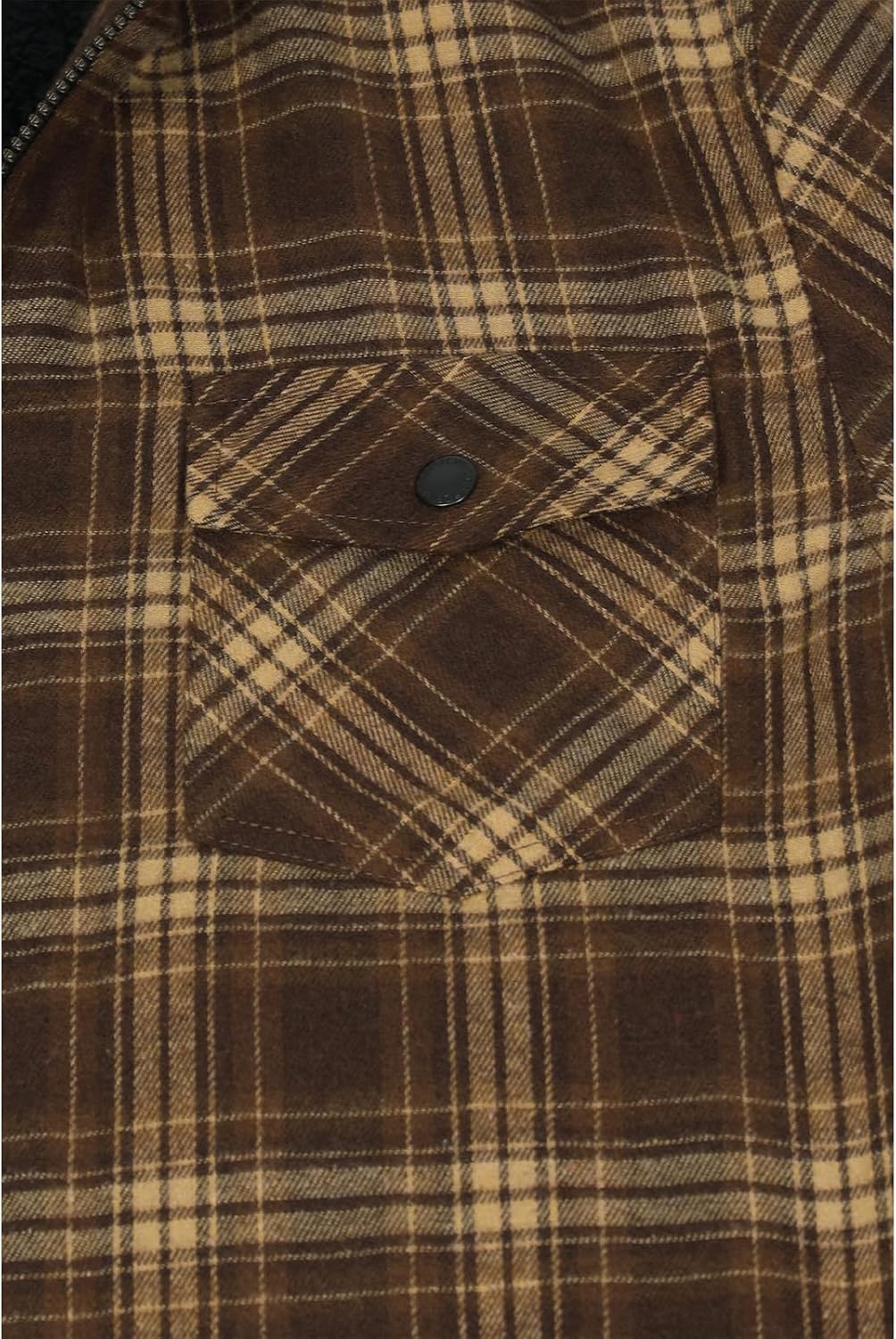Detalle 1 de ZENTHACE Men's Sherpa-Lined Plaid Shirt Jacket with Hood and Full Zip