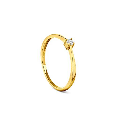 Detalle de MIORE Anello di fidanzamento con diamante 0,05 ct in oro giallo 9K – Solitario brillante