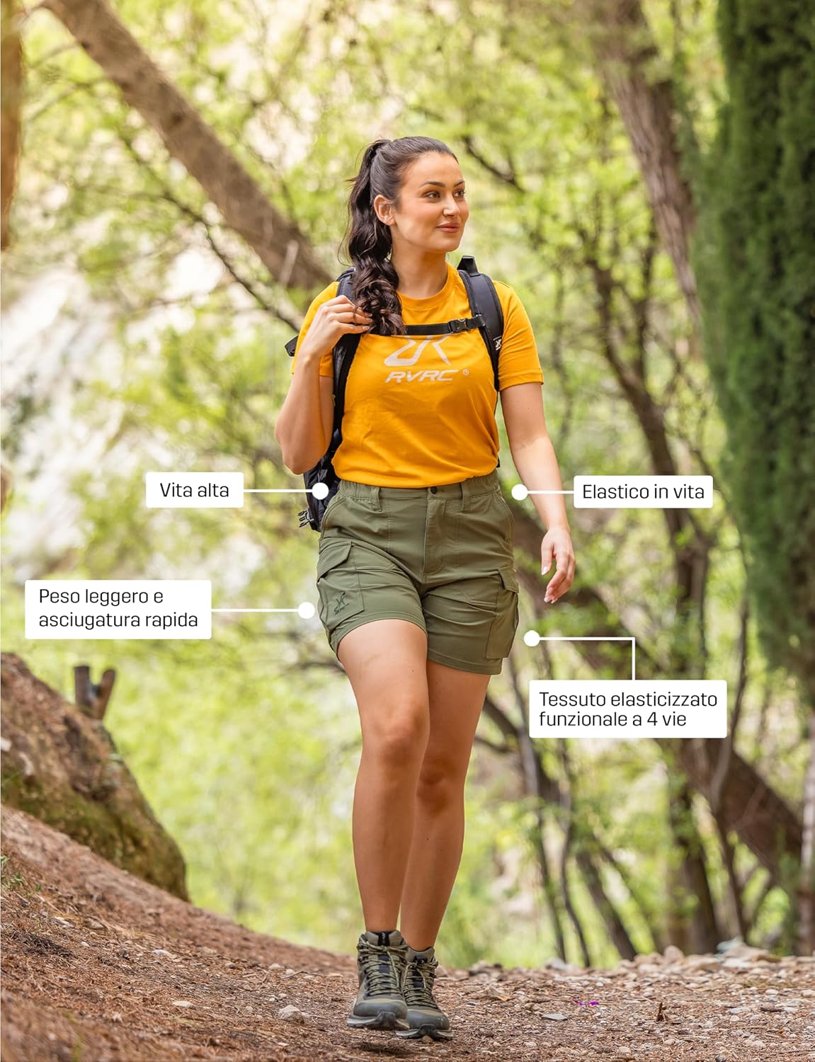Thumbnail 6 de RevolutionRace Adventure Cargo Stretch Shorts da Donna — comfort, leggerezza e praticità per trekking e uso quotidiano