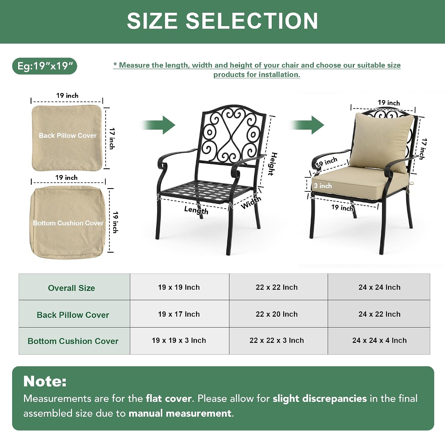 Thumbnail 6 de Summsun Outdoor Chair Cushions Set of 4, Faux Linen, Deep Seat with Ties