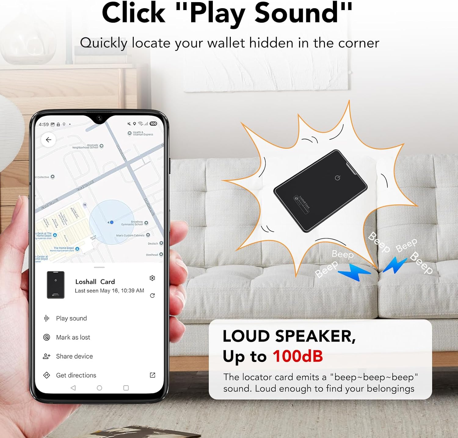 Thumbnail 2 de 2026 Nouveau: Carte Traceur Bluetooth pour Portefeuille – Lot de 2, IP68, 1,6 mm, 5 ans d’autonomie, Android uniquement