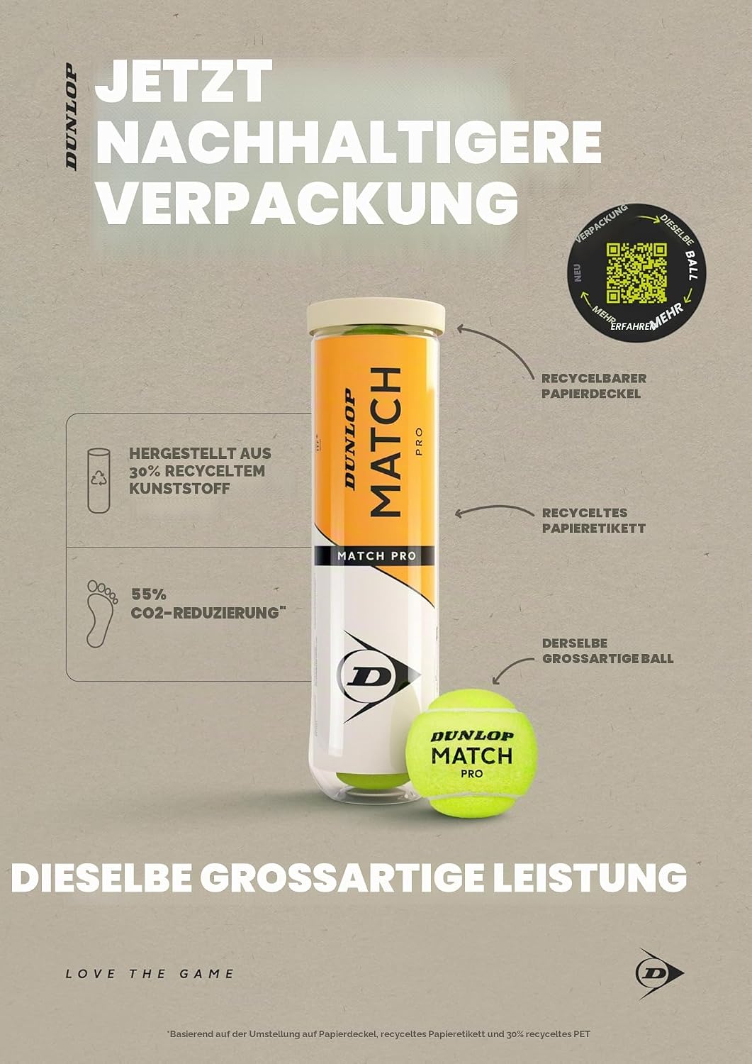 Detalle de Dunlop Match Pro Tennisball – ITF-zertifiziert, Allround für Sand, Hartplatz & Rasen (Amazon Exclusive)