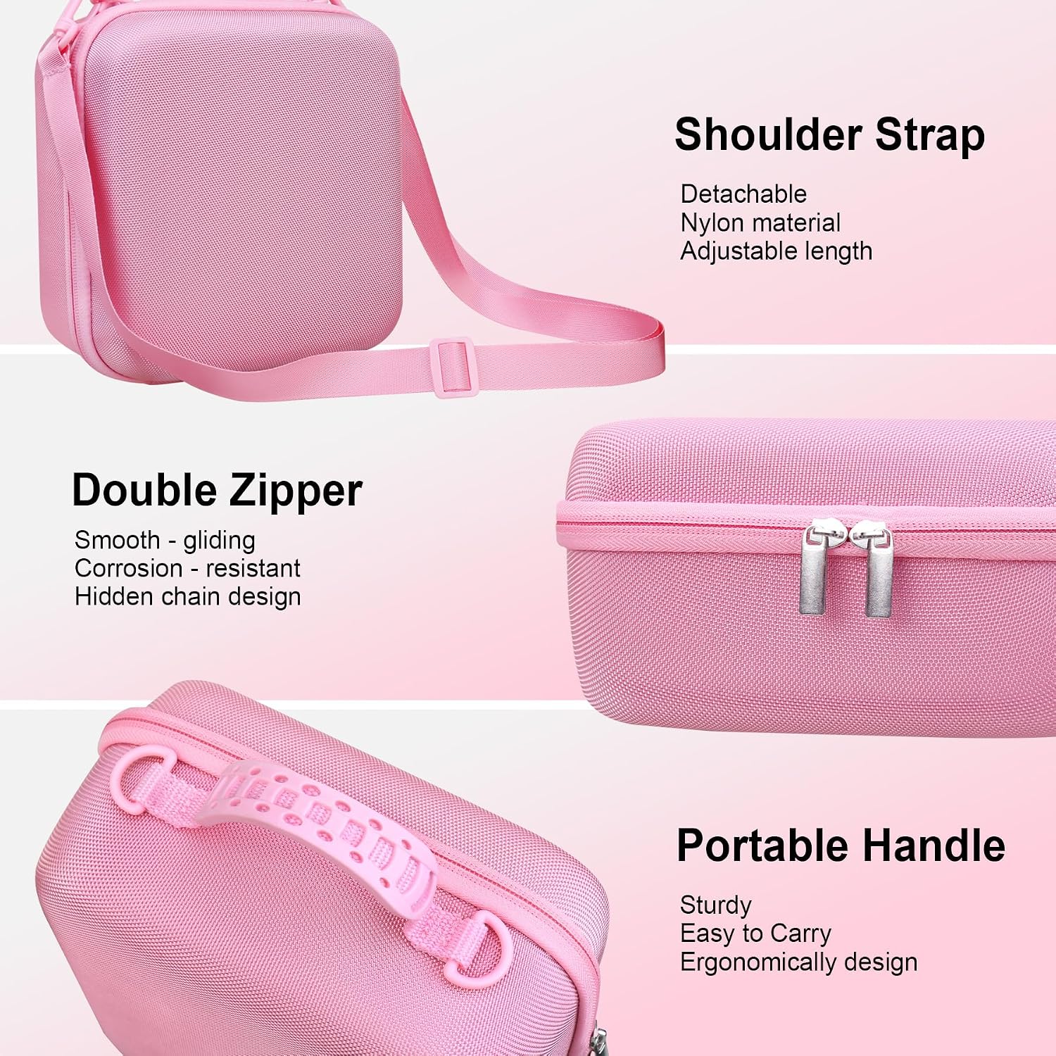 Detalle de RAIALL Camera Case for Canon EOS and Sony/Nikon DSLRs – Pink Hard Carrying Case