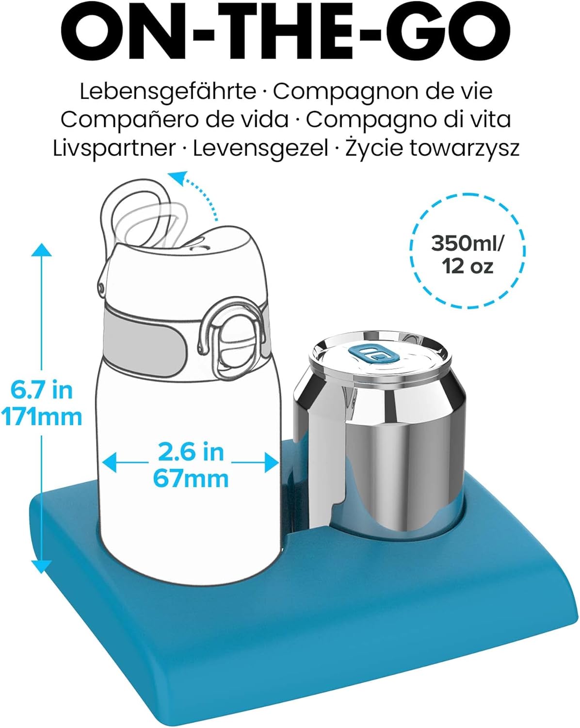 Detalle de Ion8 Borraccia per Bambini 350 ml – a prova di perdite, Panda