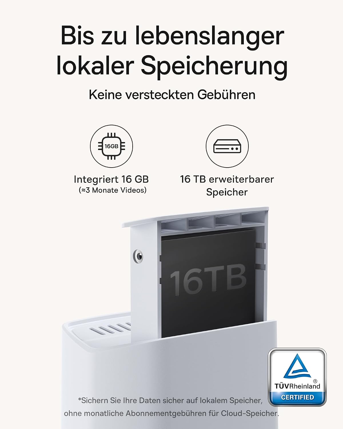 Detalle de Baseus Security N1 Überwachungskamera 210 Tage