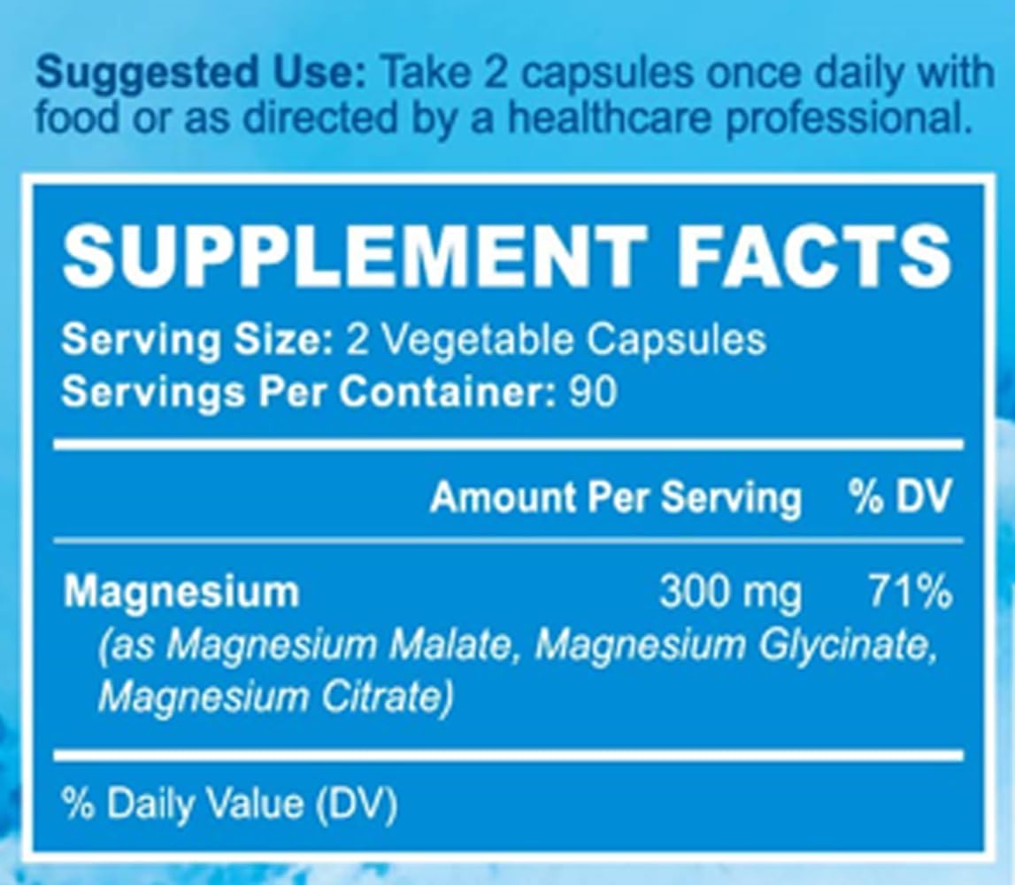 Thumbnail 3 de BioEmblem Triple Magnesium Complex Supplement, 300 mg, 180 Capsules