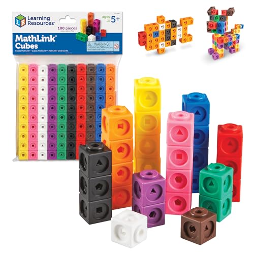 Detalle de Learning Resources MathLink Cubes - Set of 100 Cubes for Early Math & STEM