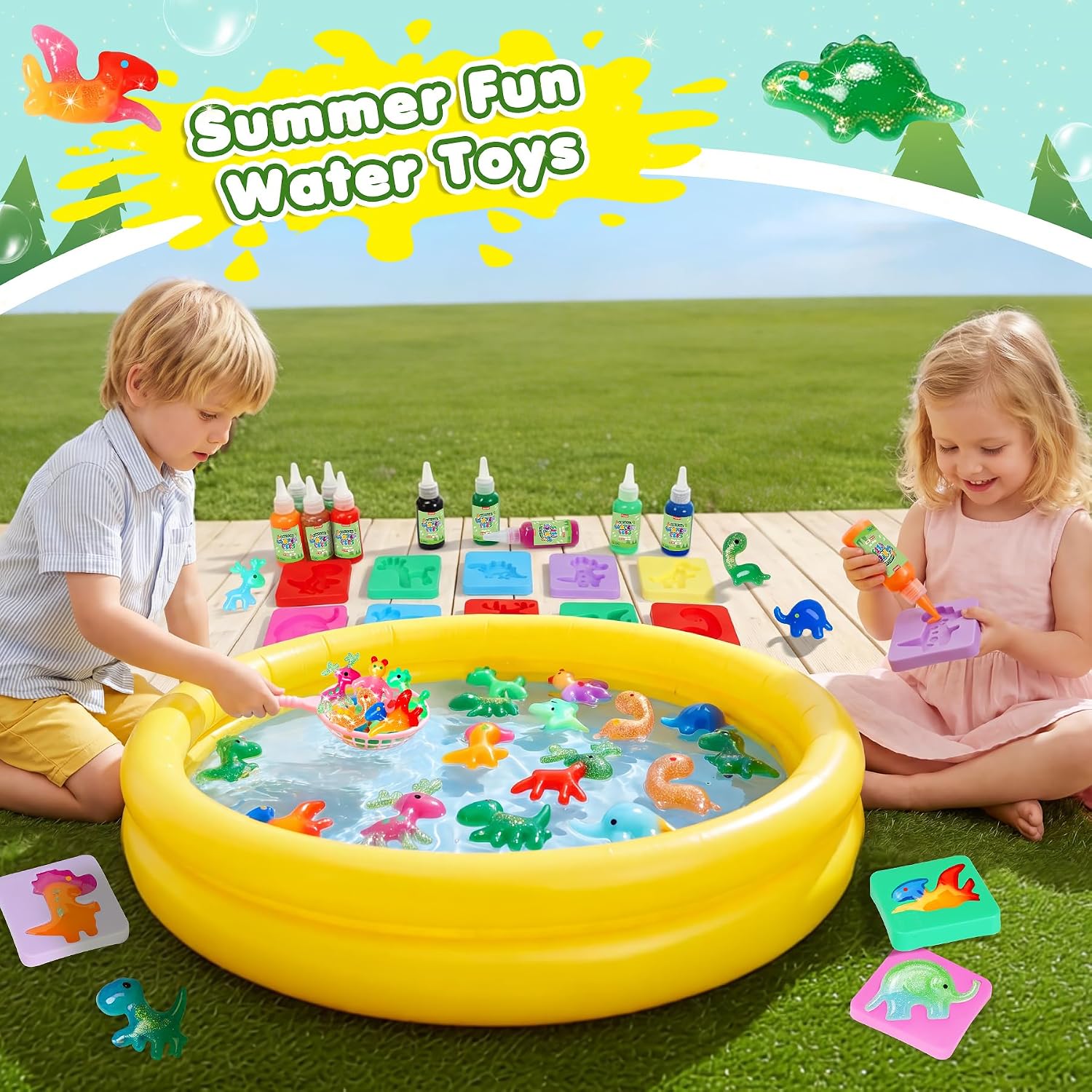 Detalle de Aqua Fairy Water Gel Kit, DIY Squishy Maker with 12 Gels and 10 Molds