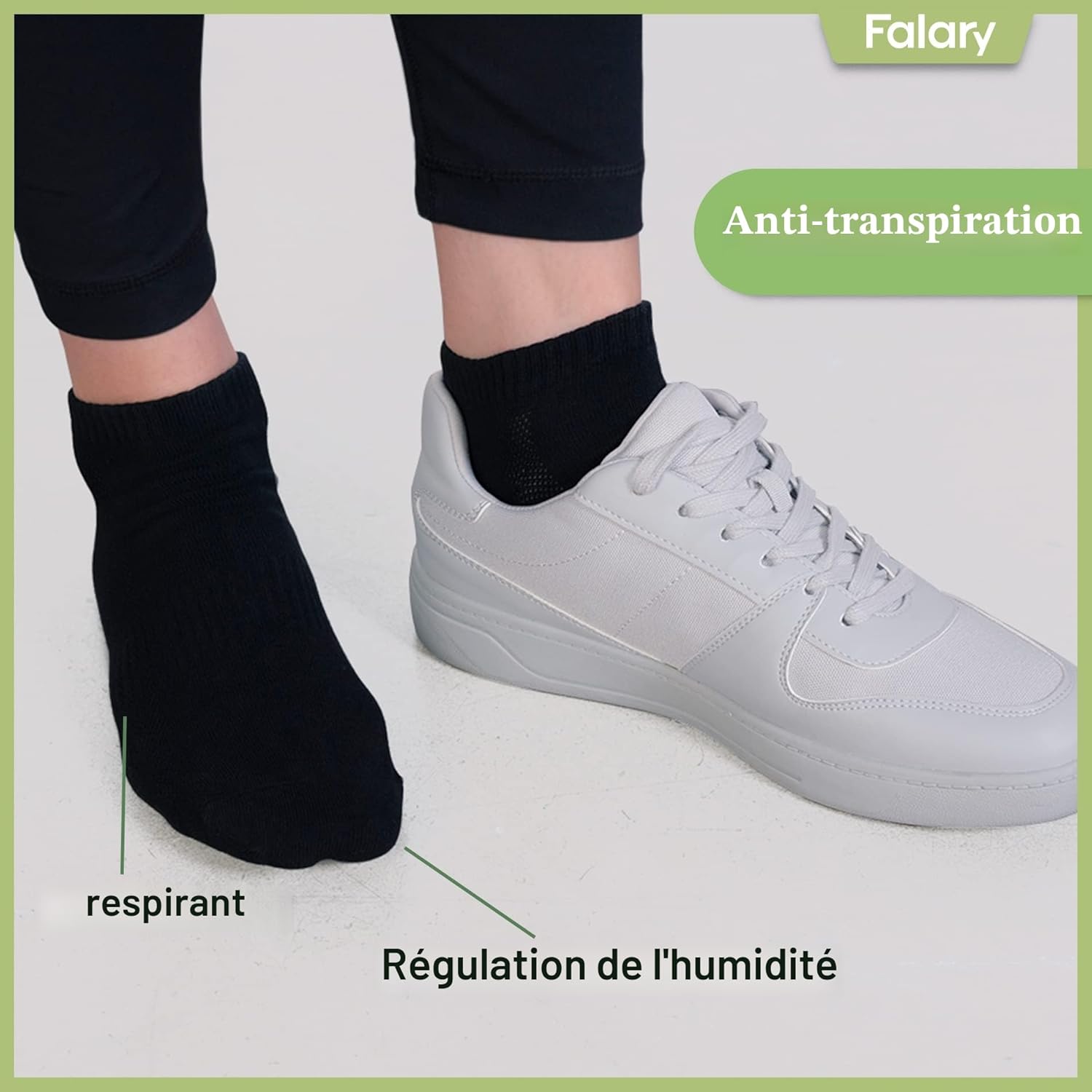 Detalle de FALARY Chaussettes Basses en Coton – 10 Paires Homme/Femme pour Sport