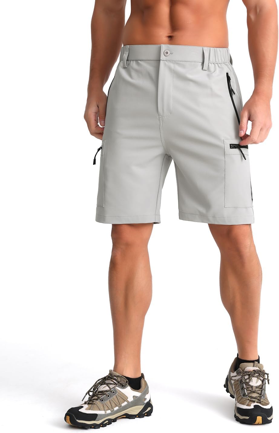 Detalle de iCKER Mens Cargo Shorts: Quick Dry Outdoor Hiking Shorts with Zip Pockets