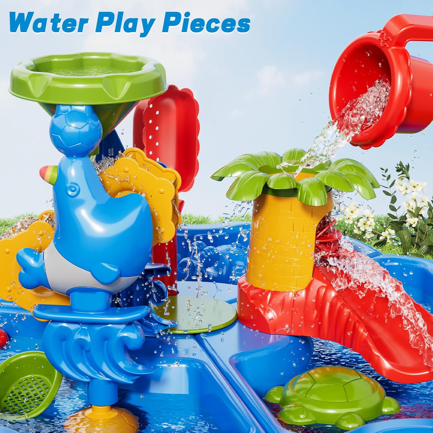 Thumbnail 3 de KukuFun Sand and Water Table for Toddlers (2-8): Creative Outdoor Sand Play with Accessories