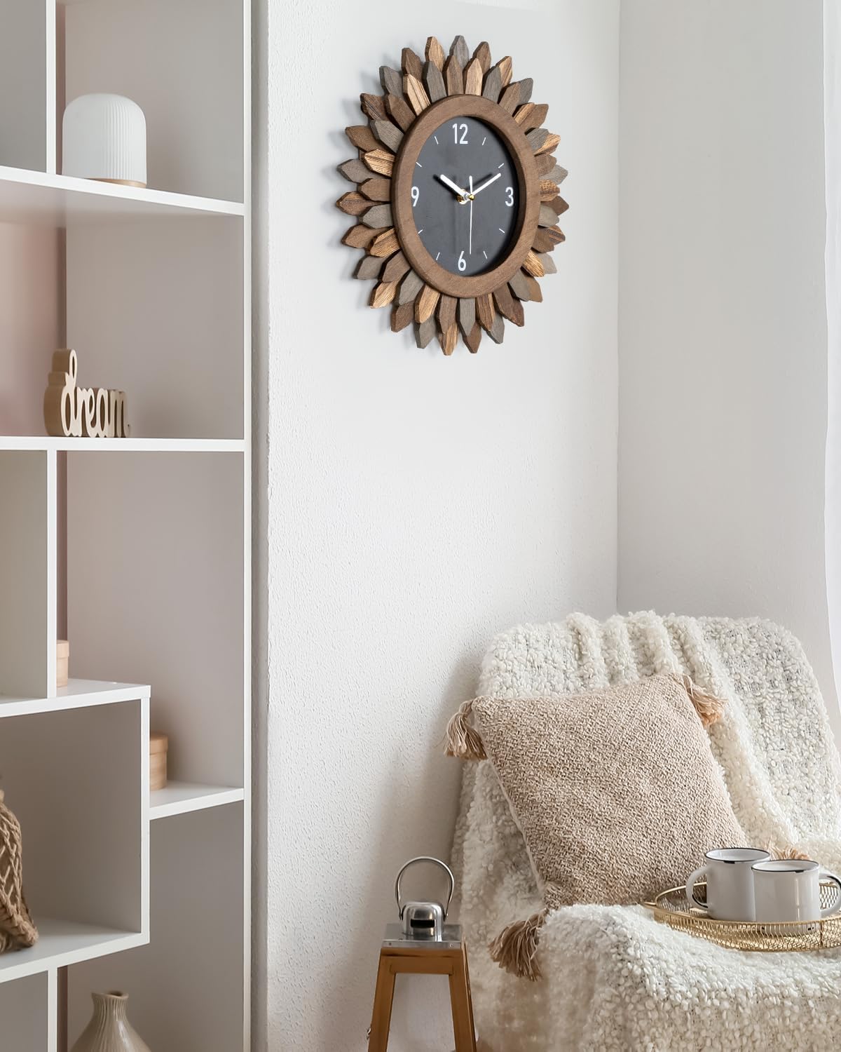 Thumbnail 6 de Honiway Wooden Wall Clock, 12-Inch