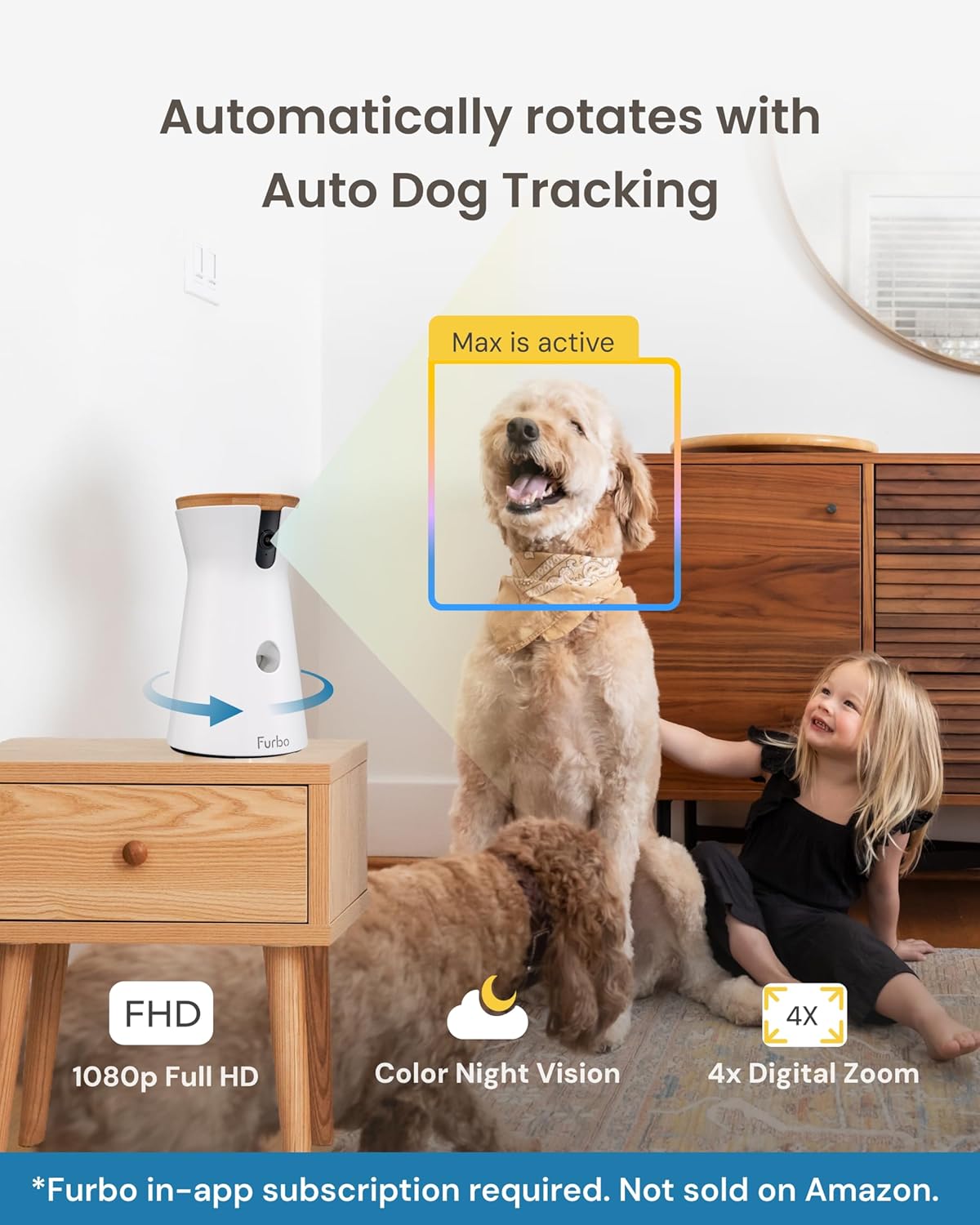 Thumbnail 4 de Furbo 360° Dog Camera with Phone App (Treat Dispenser, 1080p HD, 2-Way Audio) – subscription required