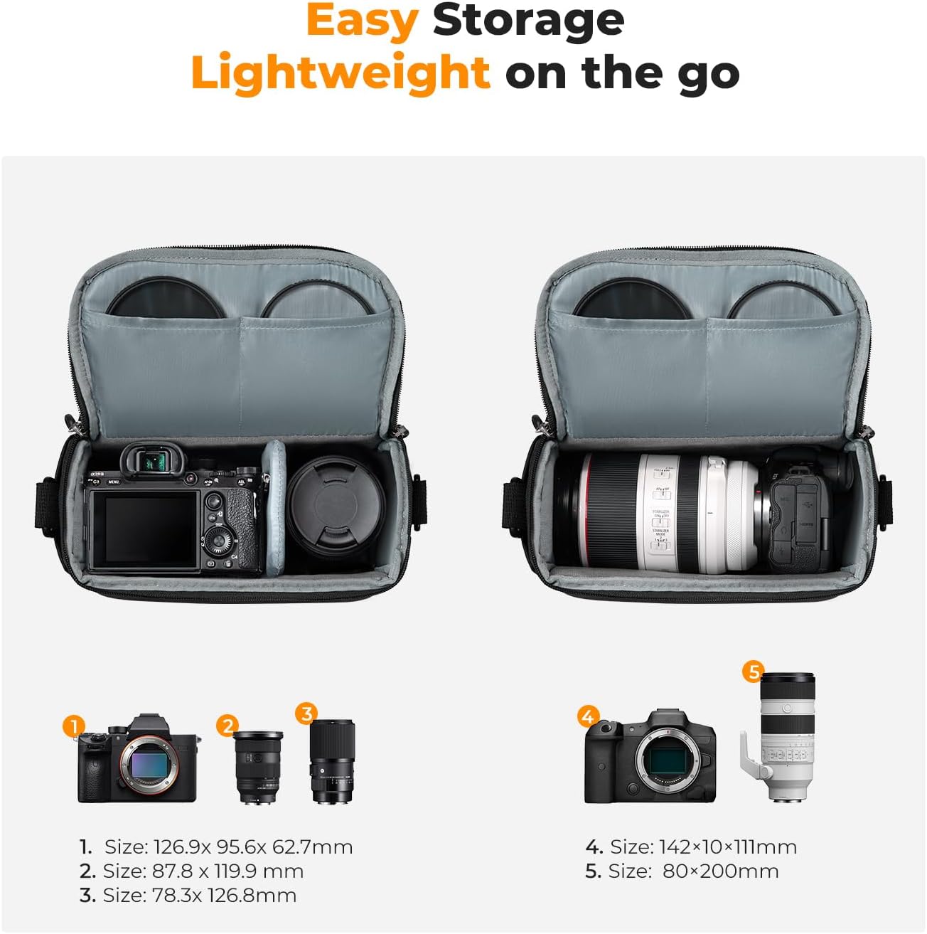 Thumbnail 1 de K&F CONCEPT Small Camera Sling Bag – padded crossbody case for compact DSLR/mirrorless