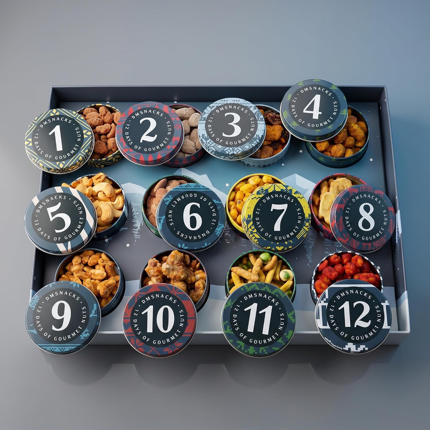Detalle 1 de SUGAR PLUM 12-Day Gourmet Nut Advent Calendar Gift Box
