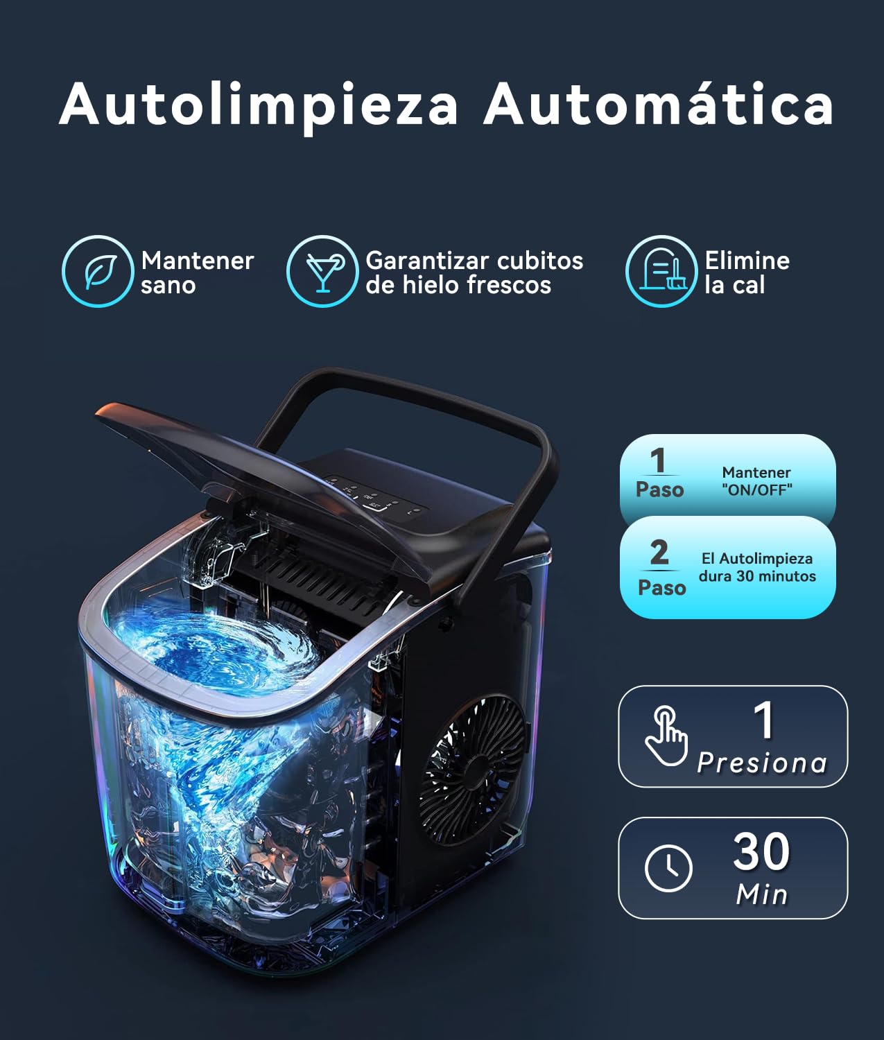 Thumbnail 2 de ecozy Máquina de Hielo Portátil, 12 Kg, ¡Listo en 6 Min!
