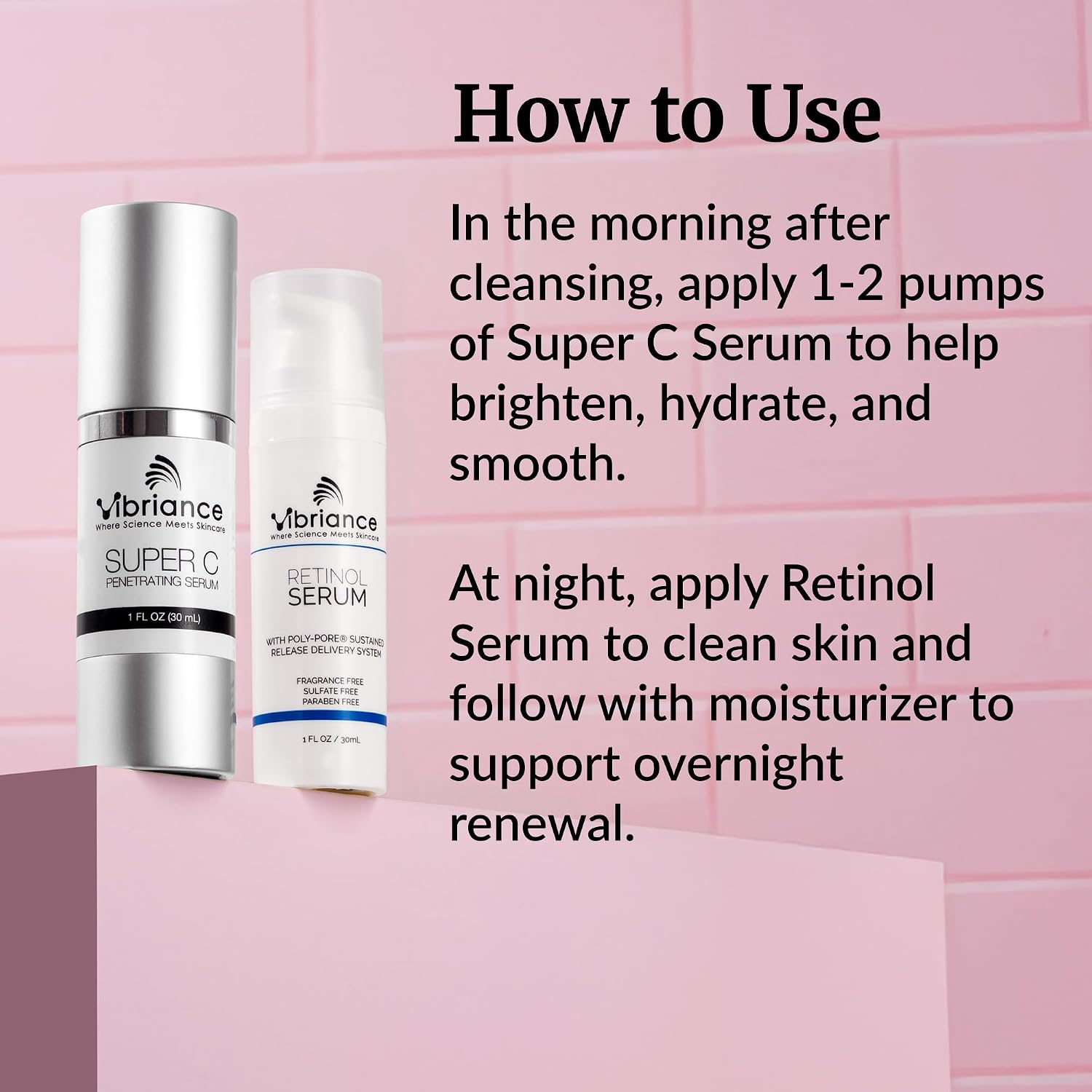 Detalle de Vibriance Dynamic Duo Skincare Bundle: Retinol & Vitamin C Kit