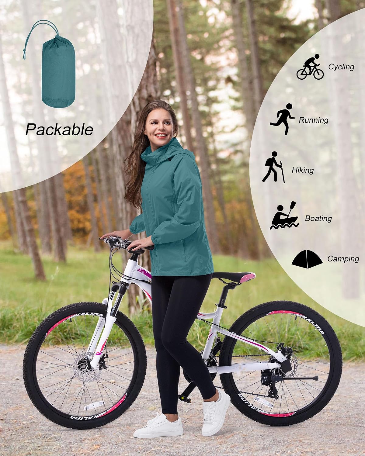 Detalle 2 de 33,000ft women’s rain jacket, 1 packable