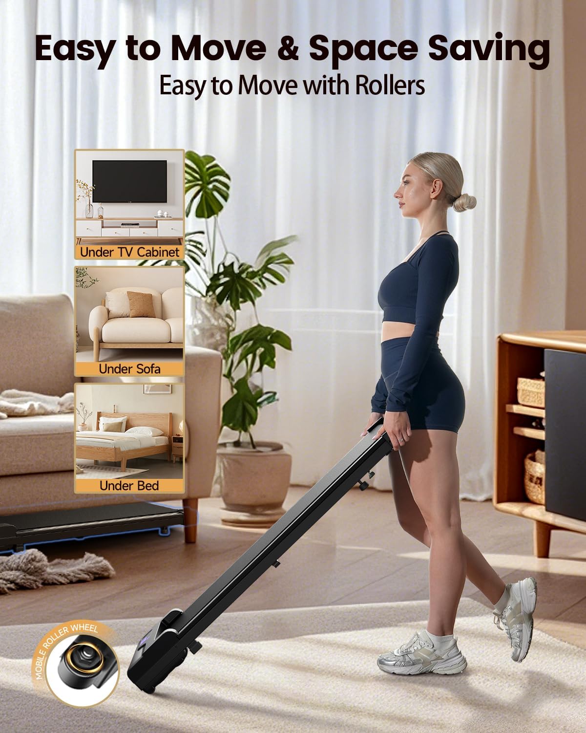 Detalle 1 de Vhorilix XM-A1 Walking Pad Treadmill, Compact Under-Desk Design with LED Display