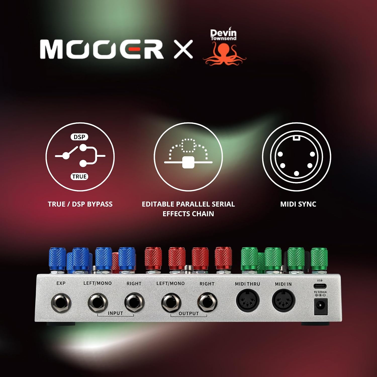 Detalle de MOOER Ocean Machine II TDL4 Dual Delay, Reverb & Looper Pedal