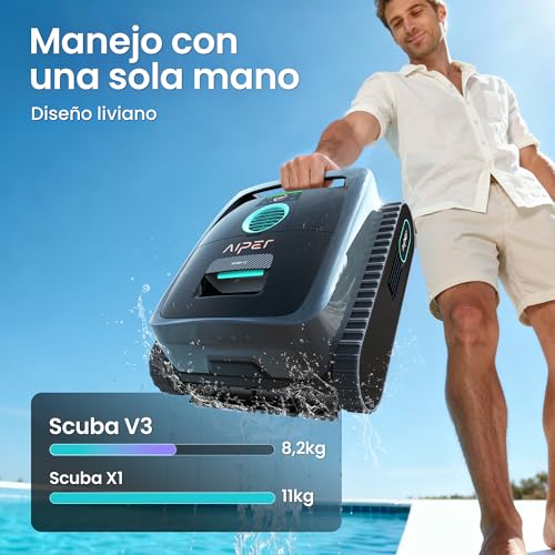 Detalle de AIPER Scuba V3: Robot limpiafondos piscina con IA, carga inalámbrica y filtración 3 μm