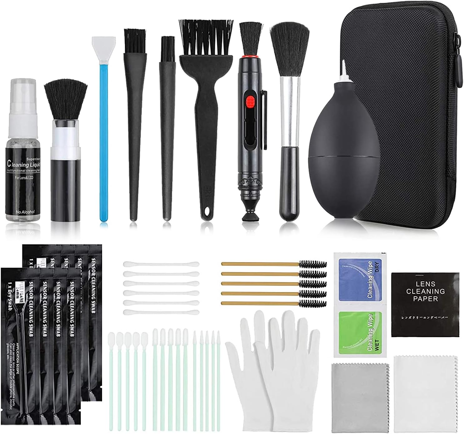 Detalle de Kits limpieza cámara 75 en 1, funda impermeable