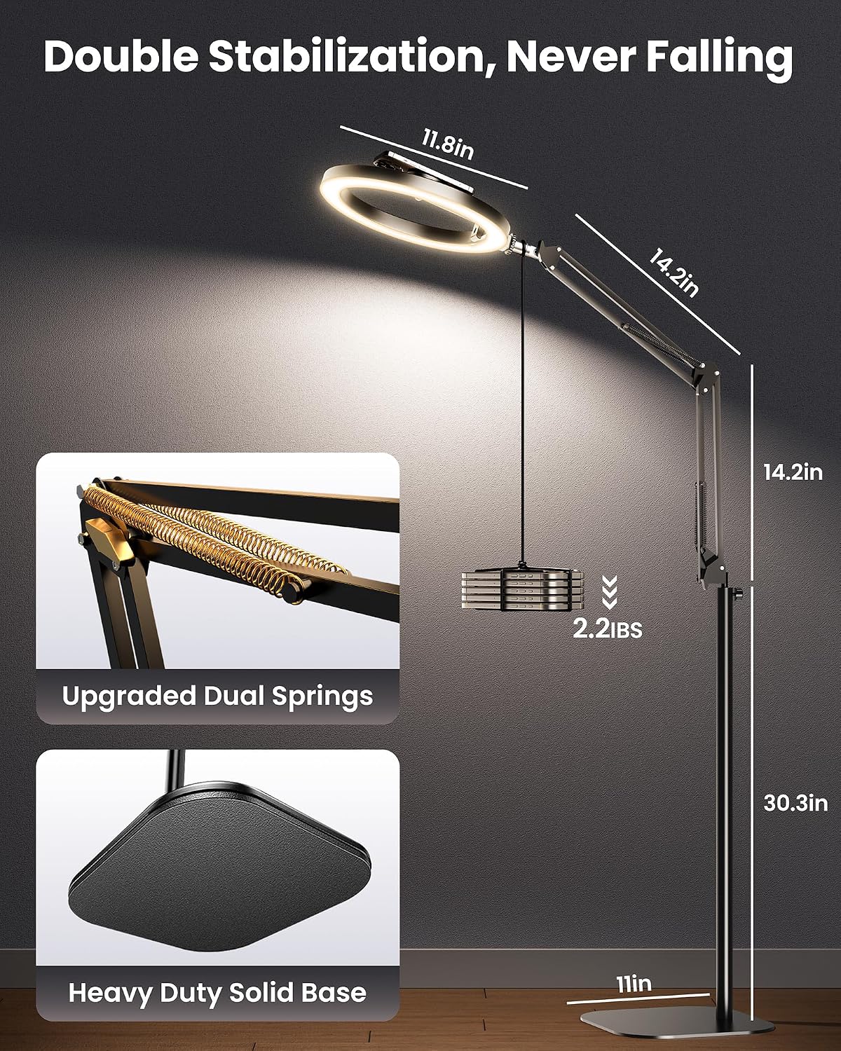 Detalle de Evershop 10-Inch Magnetic Ring Light with 70.8-Inch Adjustable Stand