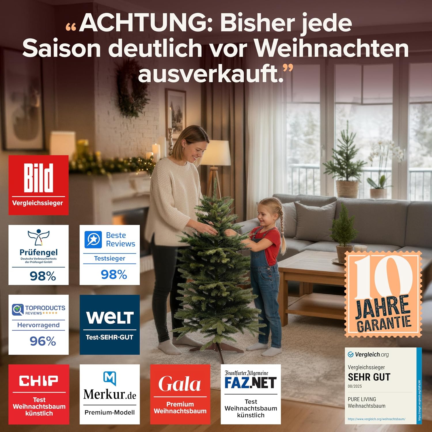 Thumbnail 1 de PURE LIVING Premium Weihnachtsbaum 120 cm 🎄