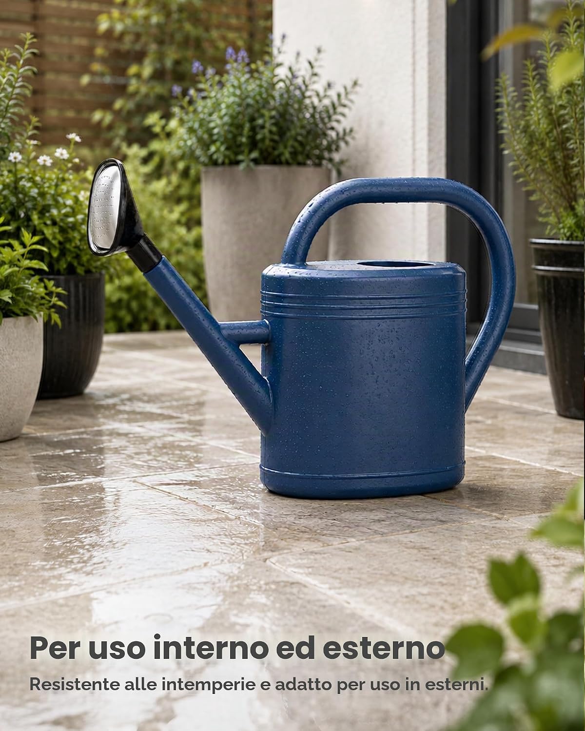 Detalle de Bamworld Annaffiatoio 3 L con Beccuccio Rimovibile e Anti-Goccia – Plastica Riciclata Blu