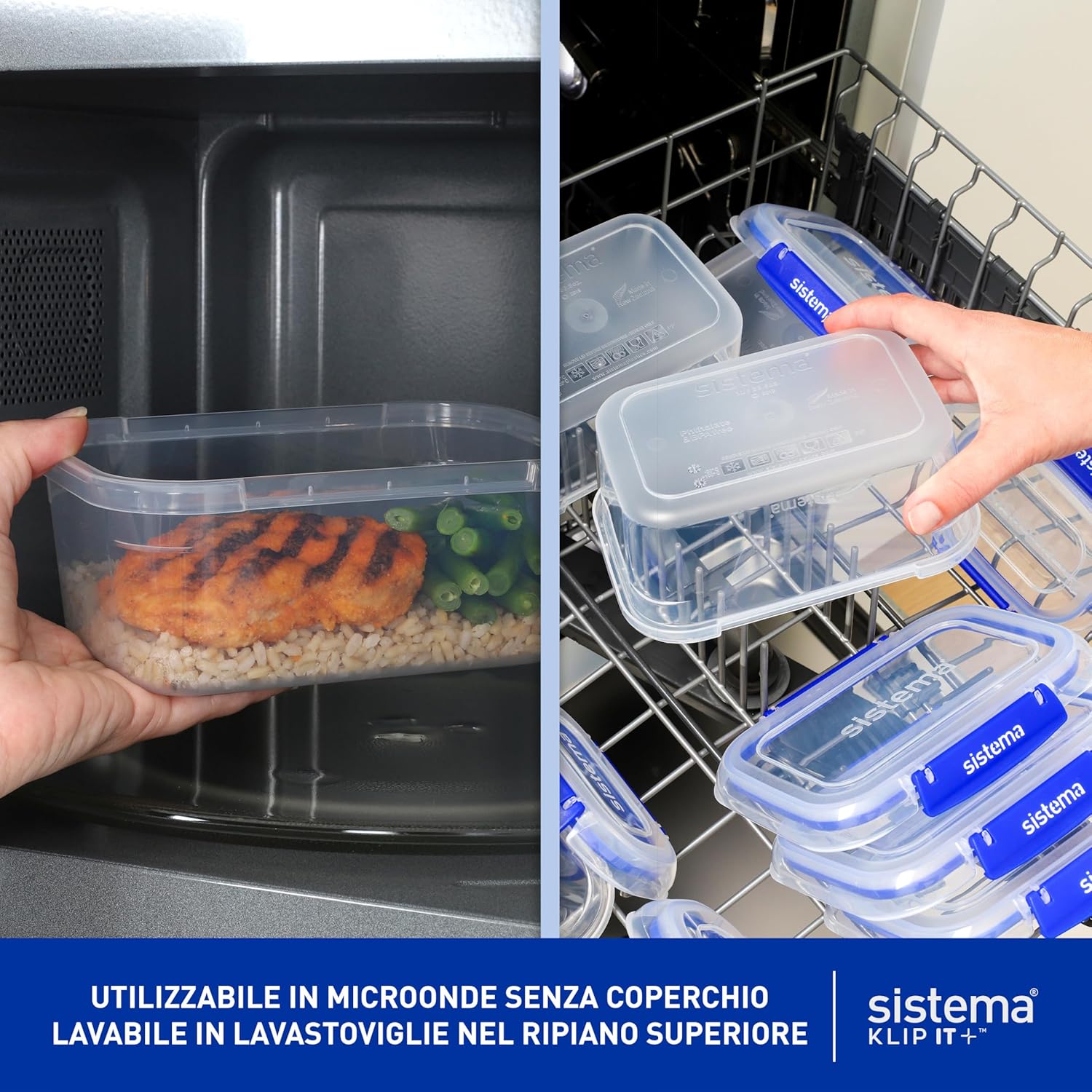 Detalle 2 de Sistema KLIP IT PLUS contenitori per alimenti – Set 6 contenitori ermetici (2x400 ml, 3x1 L, 1x2,2 L)