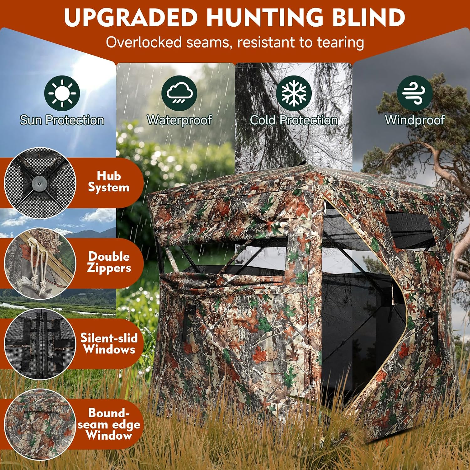 Thumbnail 2 de DUEYAGO 270S-ZP Hunting Blind, 270° View, 2–3 Person, Silent Sliding Windows