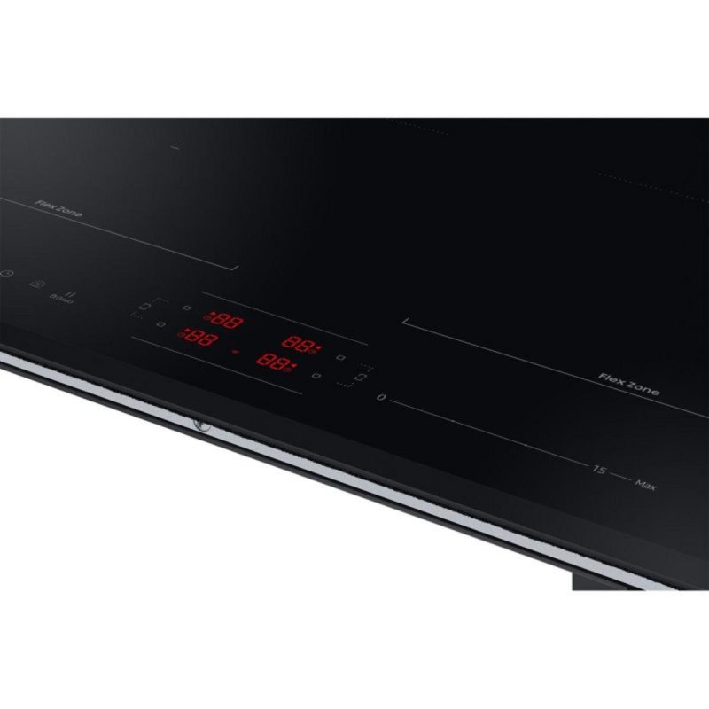 Detalle de Samsung NZ64B5066KK placa de inducción integrada 60 cm con 4 zonas Flex y Wi‑Fi