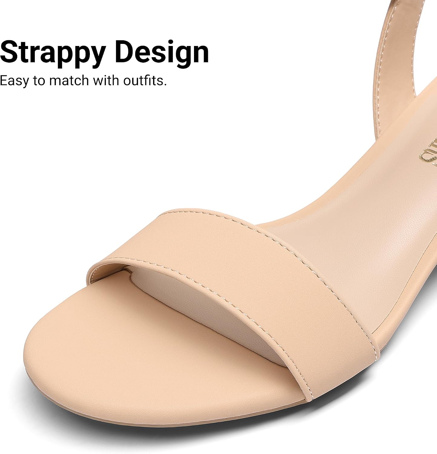 Detalle de DREAM PAIRS Women's Chunky Low Block Heel Dress Sandals, Adjustable Ankle Strap