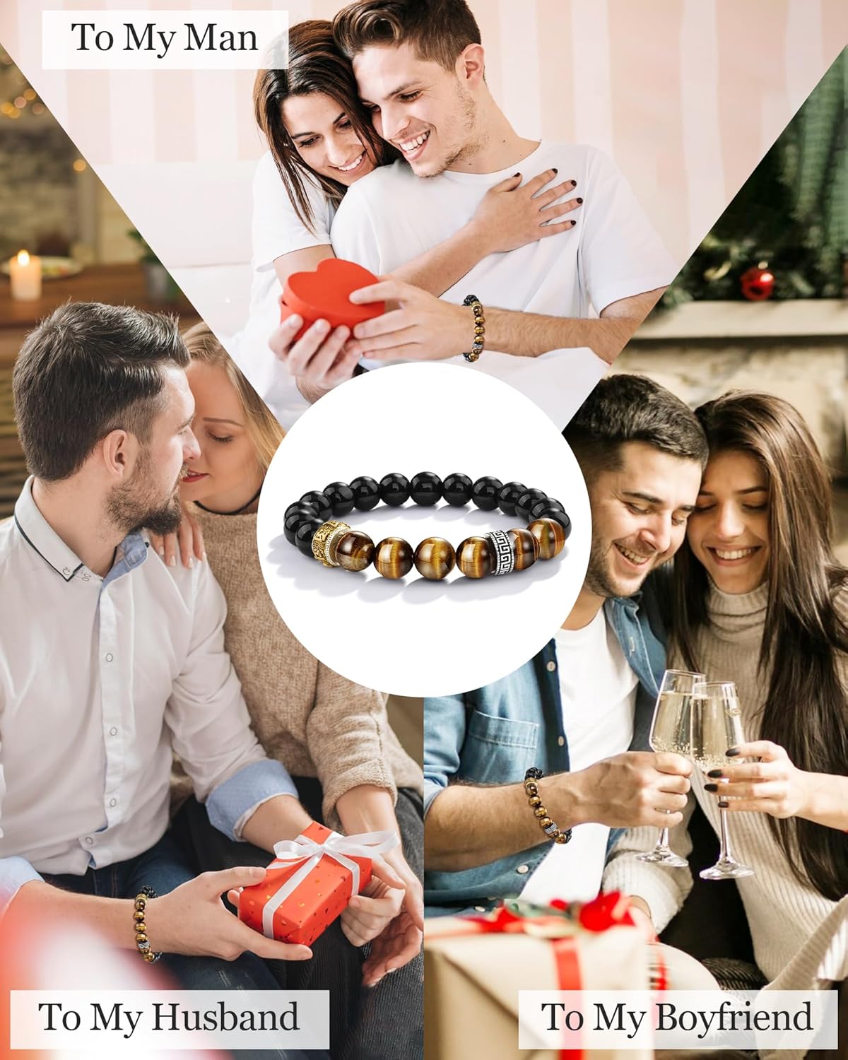 Thumbnail 3 de Seyaa Gifts Men Actually Want: Tiger Eye Beaded Bracelet with Elastic Cord