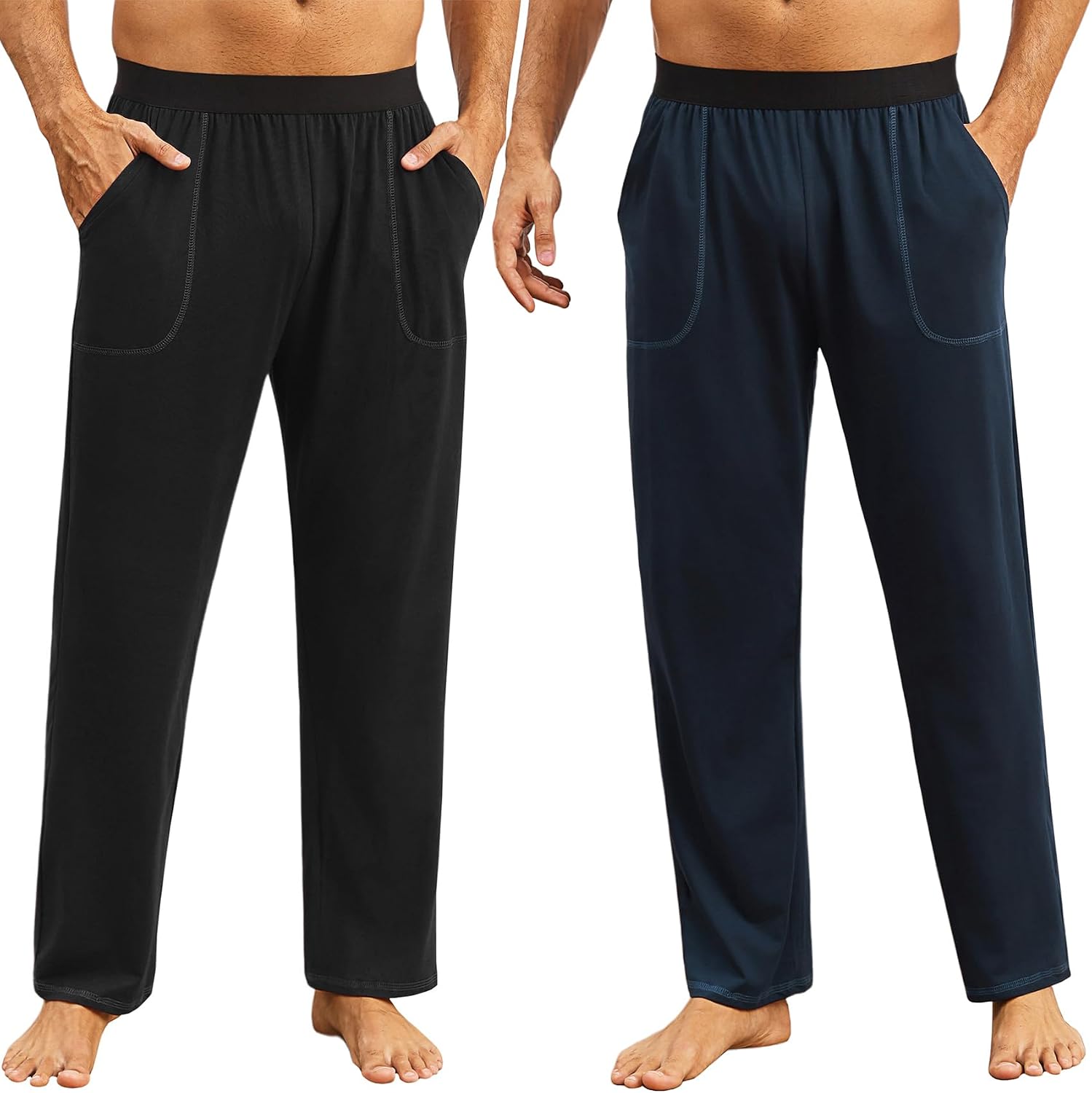 Detalle de Crewhpo Pantalon de Pyjama Homme en Coton—Confort et respirabilité au quotidien