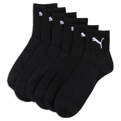 Detalle de PUMA Calcetines unisex, negro 43-46: comodidad y ajuste diario con logo emblemático